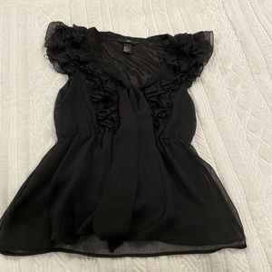 H&M black ruffle top